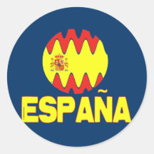 La Furia Roja Futbol de Espana España Etiqueta Redonda