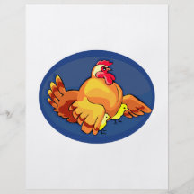 la gallina se va volando hacia fuera dos polluelos tarjetones