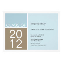 La graduación azul moderna de la clase del bloque  invitaciones personalizada