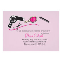 La graduación de la escuela de la belleza del Beau Invitacion Personal