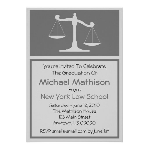 La graduación del colegio de abogados invita (las  invitacion personalizada