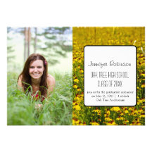La graduación floral de la foto de los Wildflowers Invitaciones Personalizada