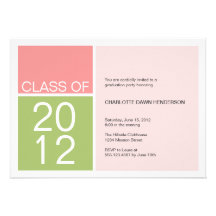 La graduación rosada moderna de la clase del bloqu invitación