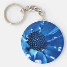 La gran flor azul llaveros