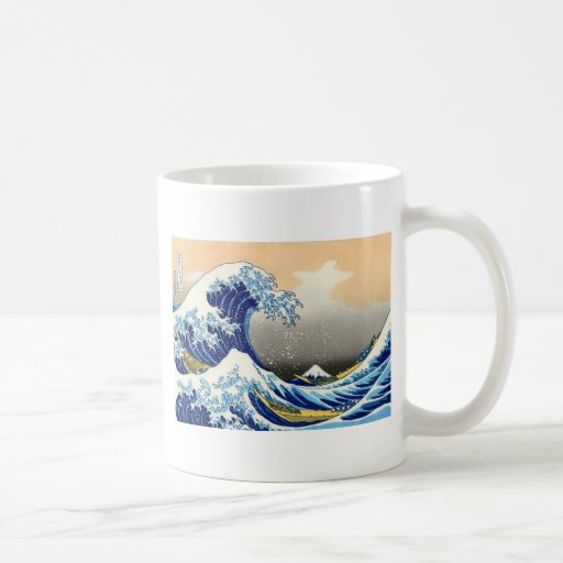 La gran onda tazas de café