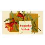 La granada roja brillante del vintage florece pers plantillas de tarjetas personales