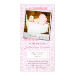 La guinga Polaroid del damasco de los rosas bebés  tarjetas fotograficas