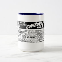La "guitarra del juego como los vaqueros hace " tazas