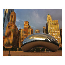 La haba en Chicago en la salida del sol Fotos