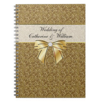 La huésped simple del boda de la elegancia del oro cuadernos