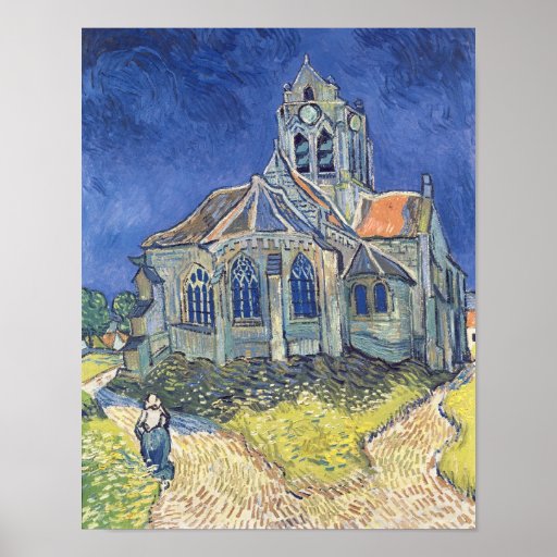 La iglesia en el Auvers-sur-Oise Posters