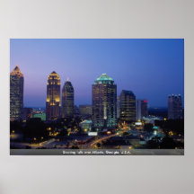 La igualación baja sobre Atlanta, Georgia, los E.E Posters