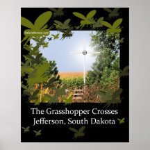 La impresión de las cruces del saltamontes posters