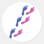 la impresión de los pies de pie imprime huella pegatina