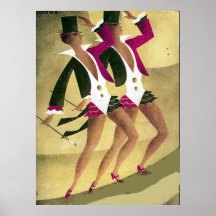La impresión del poster del vintage de los bailari