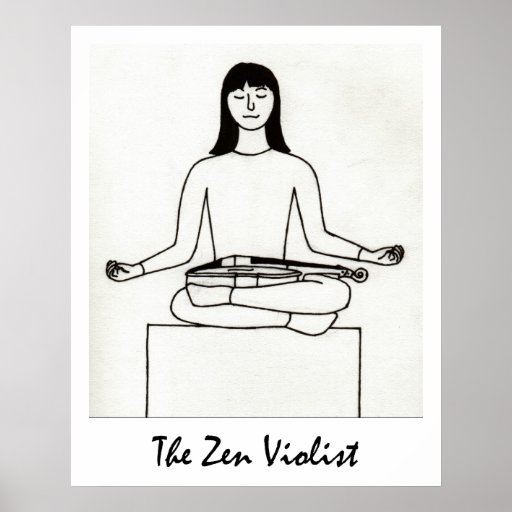La impresión del Violist del zen Poster