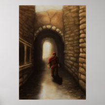la impresión vieja de la lona del callejón poster