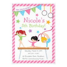 La invitación gimnástica/el cumpleaños gimnástico 