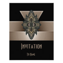 La invitación toda ocasiona el art déco negro de B
