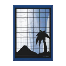 La isla Breezes vitral original en lona Impresiones En Lona Estiradas
