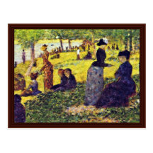 La isla del La grande Jatte con los excursionistas Postales