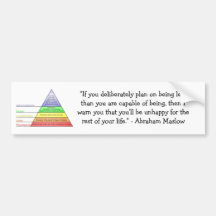La jerarquía de Maslow de necesidades Etiqueta De Parachoque