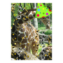 La jirafa de la fiesta de cumpleaños invita comunicado personalizado
