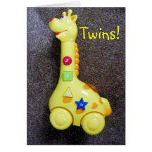 LA JIRAFA DICE CONGRATS-TWINS TARJETON