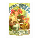 La la Mosa, Alfonso Mucha de Bières de Tarjetas Postales