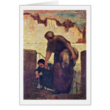 La lavandera de Honore Daumier Tarjeton