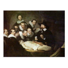 La lección de la anatomía del Dr. Nicolaes Tulp. Postal