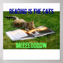 La lectura es el maullido de los gatos poster