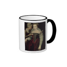 La letra de amor, señora con su criada tazas