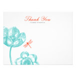 La libélula preciosa le agradece azul y naranja de invitaciones personales 