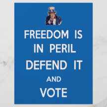 La libertad está en peligro lo defiende y vota flyer personalizado