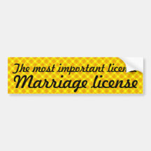 La licencia más importante, permiso de matrimonio pegatina de parachoque