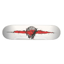 La línea roja cráneo patines personalizados