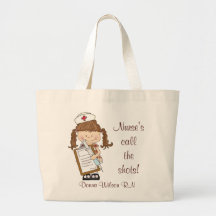 La llamada de la enfermera los tiros personalizado bolsas lienzo