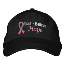 La lucha cree la esperanza - cáncer de pecho gorra de béisbol