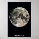 La luna en un campo del negro poster