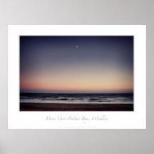 La luna sobre la bahía de Brittas, Wicklow Posters
