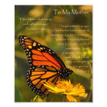 La madre 31:6 de los proverbios" de la mariposa de impresiones fotográficas