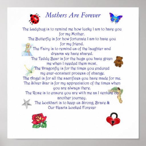 La madre es para siempre poema impresiones