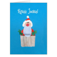 La magdalena del navidad finlandés con tarjeta de 