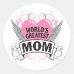 La mamá más grande del mundo etiquetas redondas