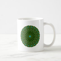 La mandala inspiró la flor del verde caqui tazas