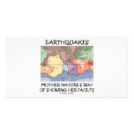 La manera de la madre naturaleza de los terremotos tarjetas con fotos personalizadas