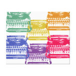 la máquina de escribir - multicolora impresiones en lienzo estiradas