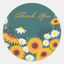 La margarita del girasol le agradece etiqueta
