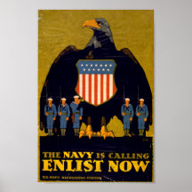 La marina de guerra está llamando - ahora aliste poster